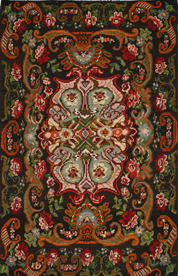 Machine Washable Traditional Red Rug, wshtr465