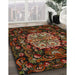 Traditional Red Medallion Rug in Family Room, tr465