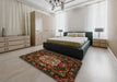Machine Washable Traditional Red Rug in a Bedroom, wshtr465