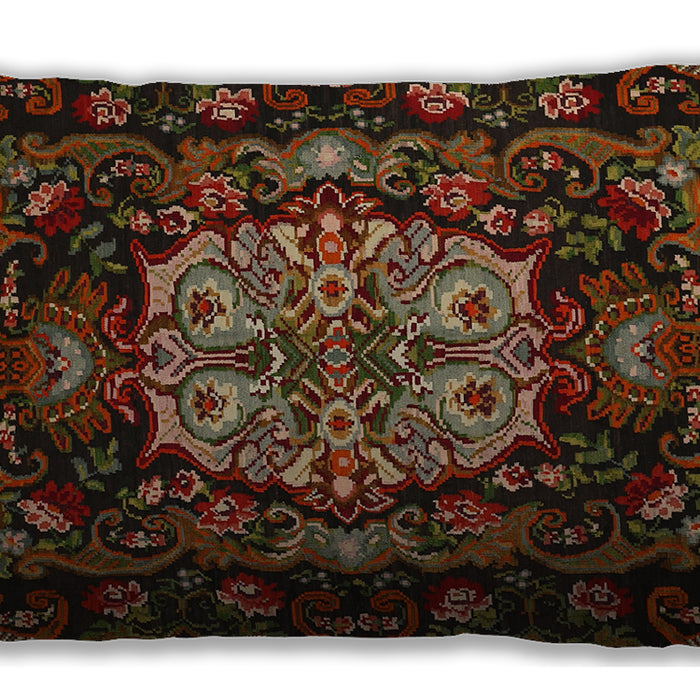 Traditional Classic Rectangular Red Red Lumbar Throw Pillow, 13 inch by 19 inch, lbtr465
