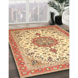 Traditional Chocolate Brown Persian Rug in Family Room, tr4663