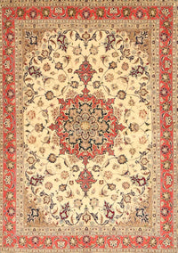 Machine Washable Traditional Chocolate Brown Rug, wshtr4663