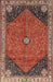 Machine Washable Traditional Orange Salmon Pink Rug, wshtr4664