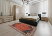 Traditional Orange Salmon Pink Medallion Rug in a Bedroom, tr4664