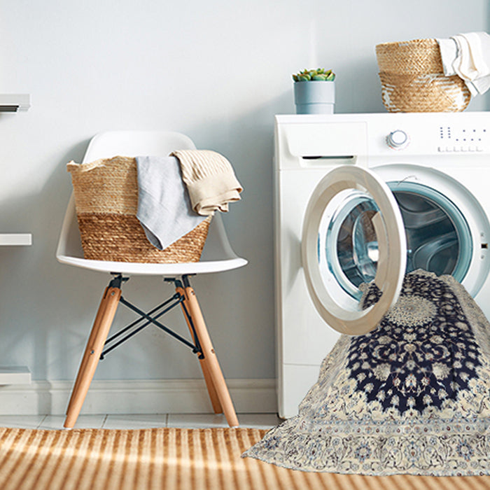 Machine Washable Traditional Gray Rug in a Washing Machine, wshtr4666