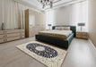 Machine Washable Traditional Gray Rug in a Bedroom, wshtr4666