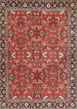 Machine Washable Traditional Tomato Red Rug, wshtr4667
