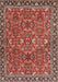 Machine Washable Traditional Tomato Red Rug, wshtr4667