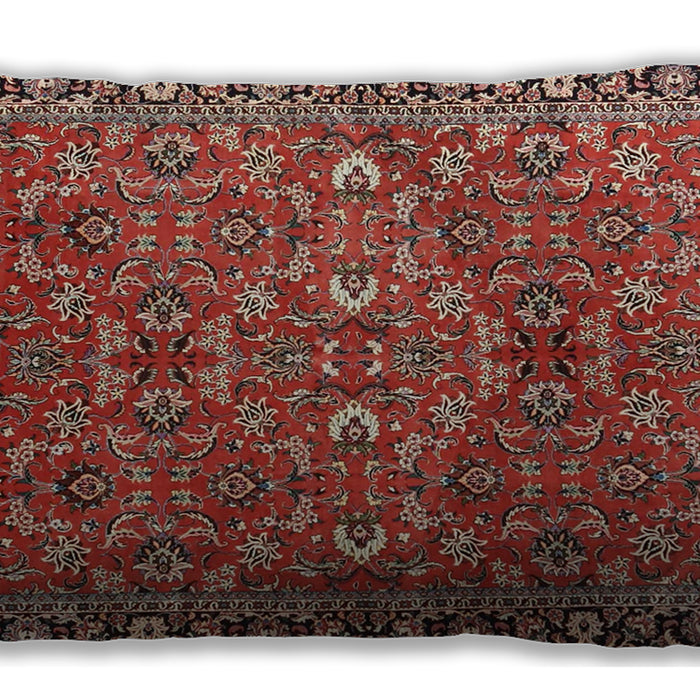 Traditional Classic Rectangular Tomato Red Lumbar Throw Pillow, 13 inch by 19 inch, lbtr4667
