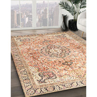 Traditional Chocolate Brown Medallion Rug, tr4668