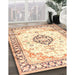 Machine Washable Traditional Sunrise Orange Rug in a Family Room, wshtr4669