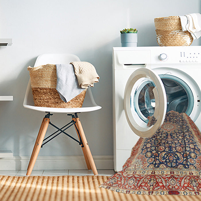 Machine Washable Traditional Chestnut Brown Rug in a Washing Machine, wshtr4671