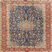 Square Traditional Chestnut Brown Medallion Rug, tr4671