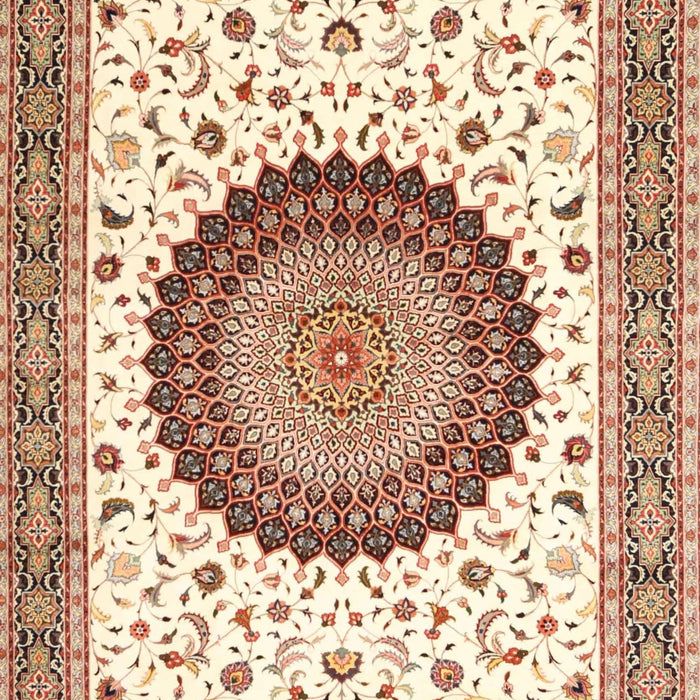 Traditional Khaki Gold Medallion Rug, tr4672