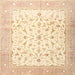 Square Traditional Khaki Gold Persian Rug, tr4674