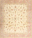 Machine Washable Traditional Khaki Gold Rug, wshtr4674