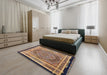 Traditional Reddish Brown Persian Rug in a Bedroom, tr4675