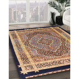 Machine Washable Traditional Sepia Brown Rug in a Family Room, wshtr4675