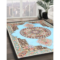 Traditional Light Steel Blue Persian Rug, tr4676