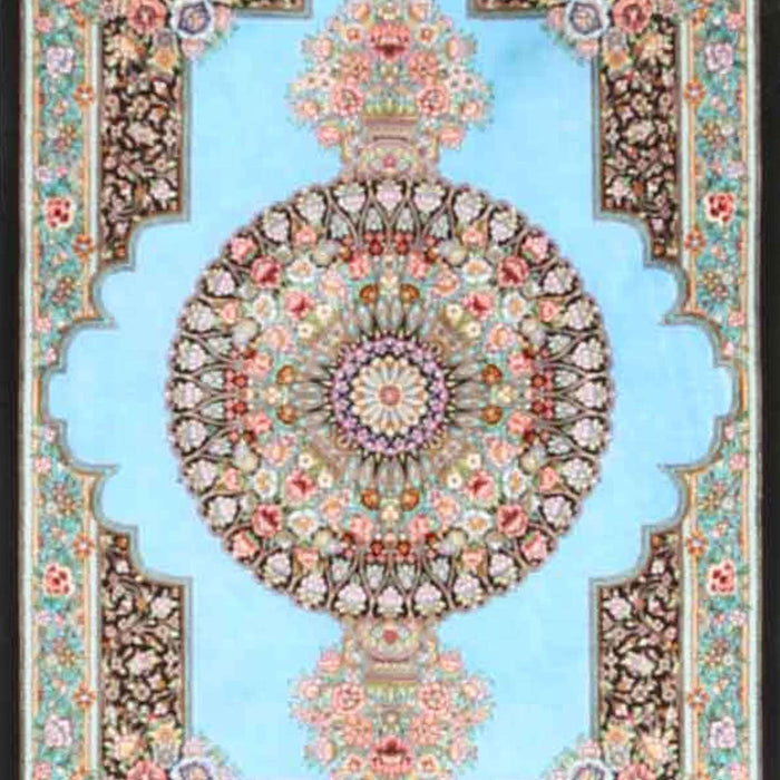 Traditional Light Steel Blue Persian Rug, tr4676