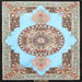 Square Traditional Light Steel Blue Persian Rug, tr4676