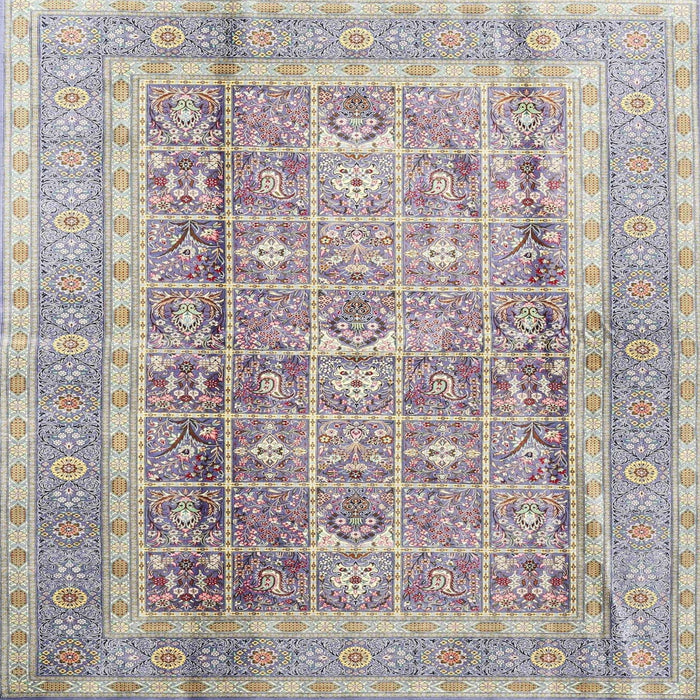 Square Traditional Pale Silver Gray Persian Rug, tr4678