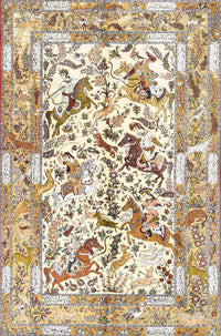 Machine Washable Traditional Gold Rug, wshtr4679