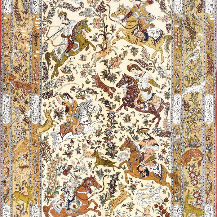 Traditional Golden Blonde Gold Animal Rug, tr4679