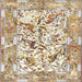 Square Traditional Golden Blonde Gold Animal Rug, tr4679