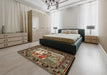 Machine Washable Traditional Brown Rug in a Bedroom, wshtr467