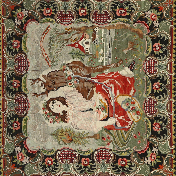 Traditional Brown Medallion Rug, tr467