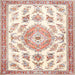 Square Traditional Beige Medallion Rug, tr4680