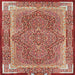 Square Traditional Tangerine Pink Medallion Rug, tr4681