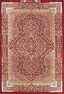 Machine Washable Traditional Tangerine Pink Rug, wshtr4681