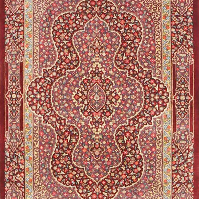 Machine Washable Traditional Tangerine Pink Rug, wshtr4681
