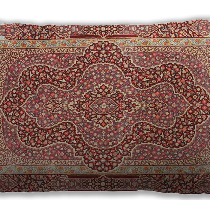 Traditional Classic Rectangular Tangerine Pink Lumbar Throw Pillow, 13 inch by 19 inch, lbtr4681