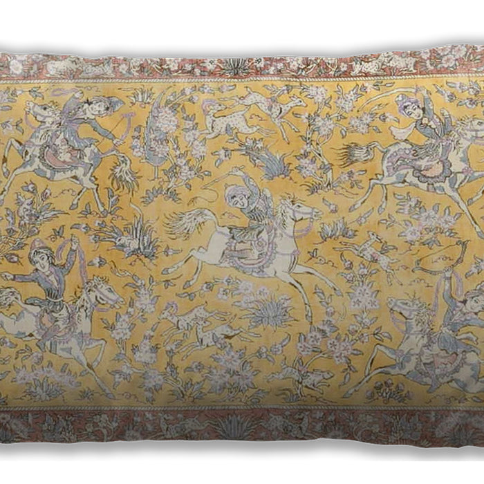 Traditional Classic Rectangular Brown Gold Lumbar Throw Pillow, 13 inch by 19 inch, lbtr4682