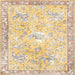 Square Traditional Brown Gold Animal Rug, tr4682