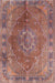 Machine Washable Traditional Brown Red Rug, wshtr4683