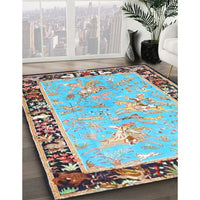 Traditional Dark Almond Brown Animal Rug, tr4684