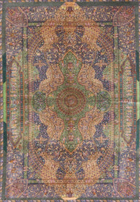 Machine Washable Traditional Chestnut Brown Rug, wshtr4685