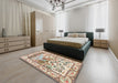 Machine Washable Traditional Gold Brown Rug in a Bedroom, wshtr4686