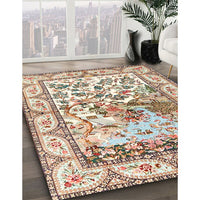 Traditional Gold Brown Animal Rug, tr4686