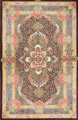 Machine Washable Traditional Sienna Brown Rug, wshtr4687