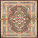 Round Machine Washable Traditional Sienna Brown Rug, wshtr4687