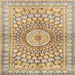 Round Machine Washable Traditional Copper Brown Rug, wshtr4688