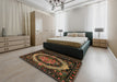 Machine Washable Traditional Night Red Rug in a Bedroom, wshtr468