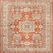 Square Traditional Brown Medallion Rug, tr4690