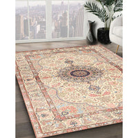 Traditional Deep Peach Orange Medallion Rug, tr4691