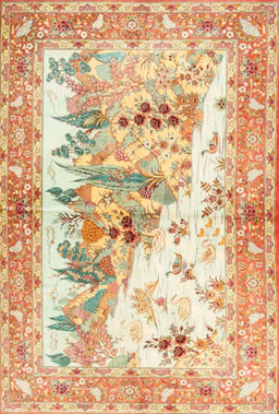 Machine Washable Traditional Brown Gold Rug, wshtr4693